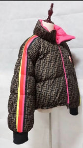 FF Logo Reversible Down Coat