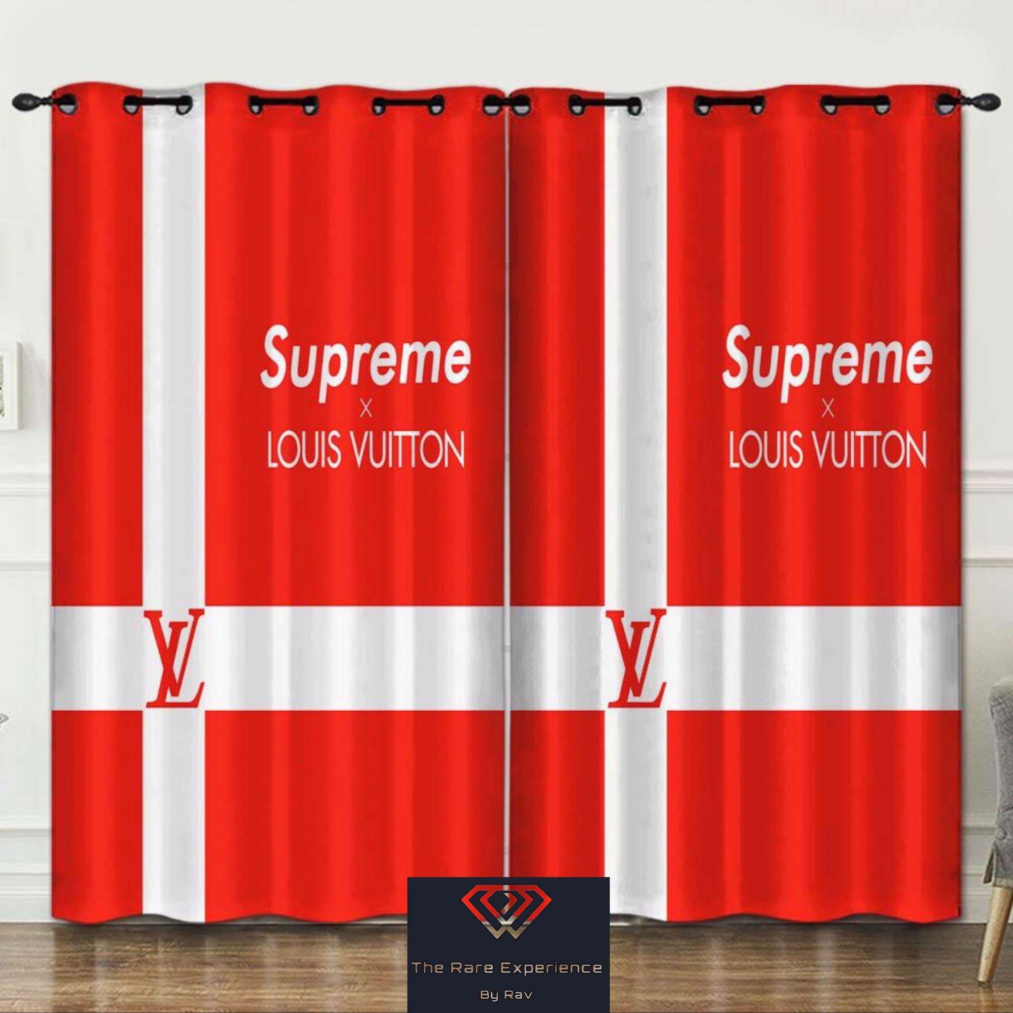 Louis Vuitton Supreme Shower Curtains for Sale