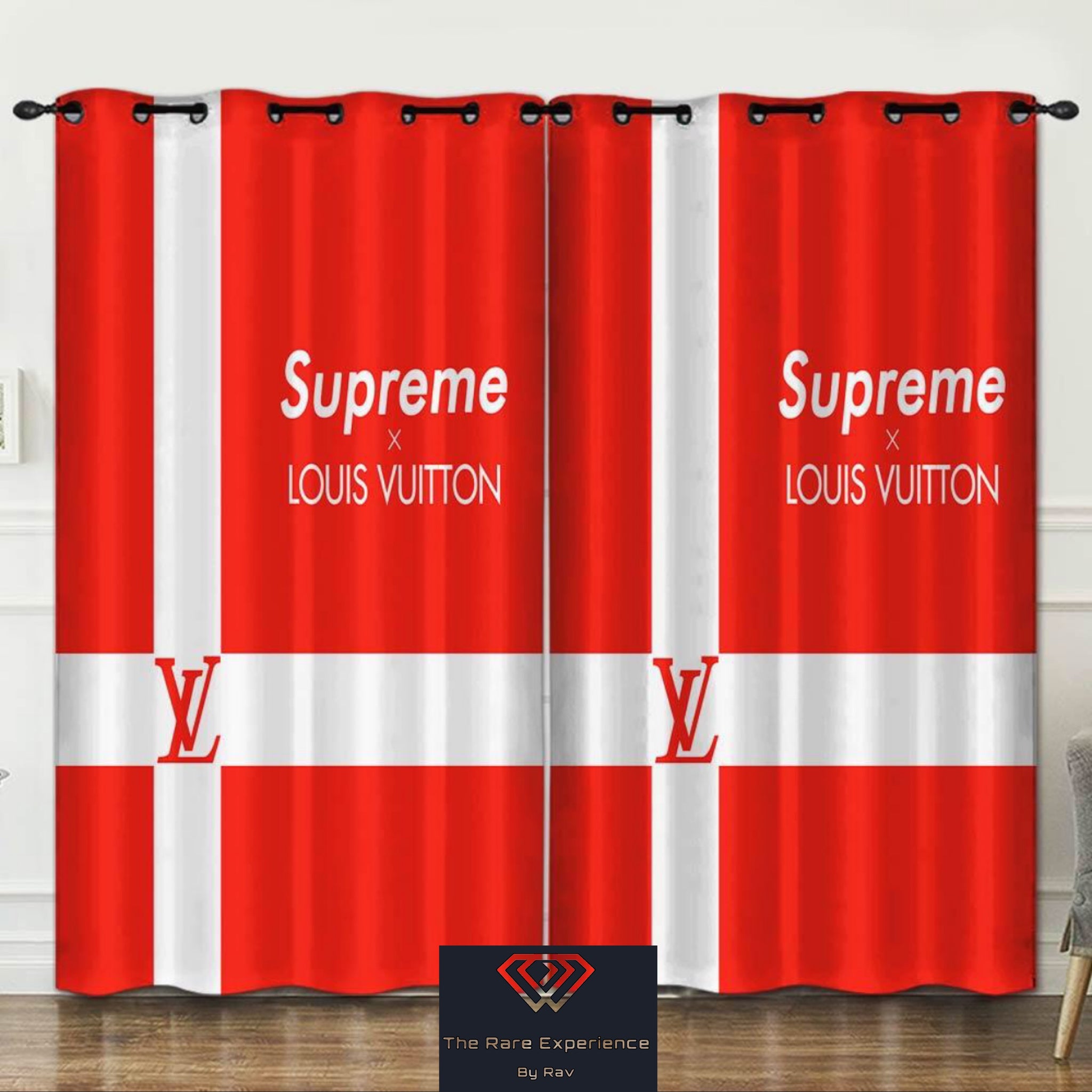 Louis Vuitton Supreme In Blue Bathroom Set With Shower Curtain