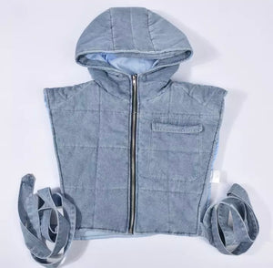 Crop Denim Puffer